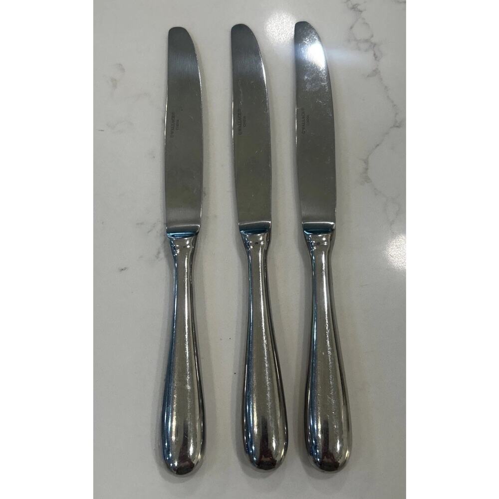 Wallace Dinner Knives Continental Classic Stainless Flatware Replacements 3 PC